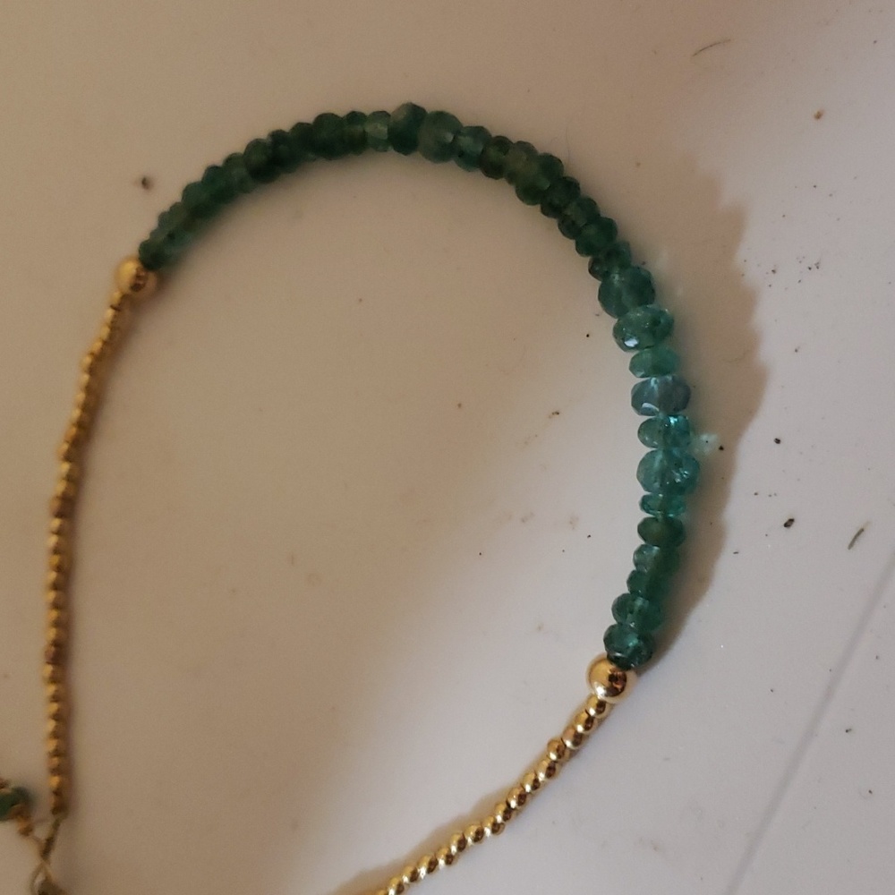 Bracelet/aaa natural emerald 24 k gold !!!